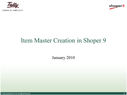 Item Master Creation in Shoper 9