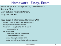 Homework, Essay, Exam - University of Wisconsin–Madison
