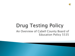 Drug Testing Policy - Cabell County Schools
