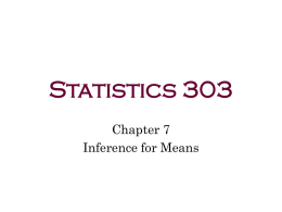 Statistics 303