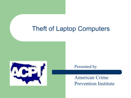 Theft of Laptop Computers