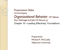 Chapter 10: Leading Effectively: Foundations
