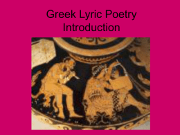 Greek Lyric Poetry Introduction