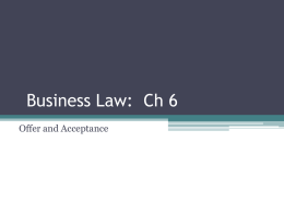 Business Law Ch 6 Notes - Sheffield