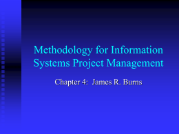 Methodology for Information Systems Project Management