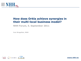 How does Orkla achieve synergies in their multi