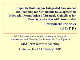 Capacity Building for Integrated Assessment and Planning