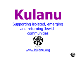 Kulanu: supporting isolated and emerging Jewish communities