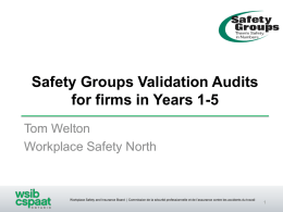 Safety Group Verification Audits