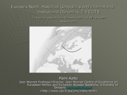 The European North: Historical Geopolitics and