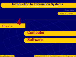 Chapter 4: Computer Software - ISAT Instructor: Andrew Aken