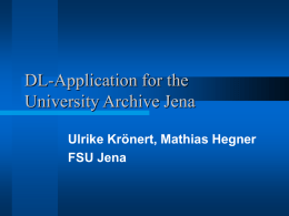 DL-Application for the University Archive Jena