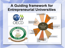 A Guiding framework for Entrepreneurial Universities