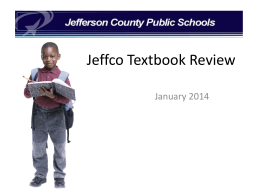 Mathematics Textbook Review - Jefferson County Public Schools