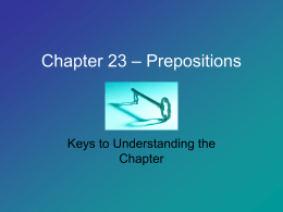 Chapter 23 – Prepositions