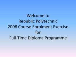 Enrolment Process - Republic Polytechnic