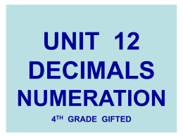 UNIT 12 DECIMALS