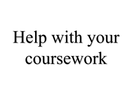 Helping with your coursework
