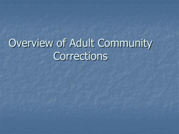 Overview of Adult Community Corrections
