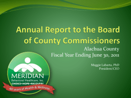 Annual Report to the Board of County Commissioners