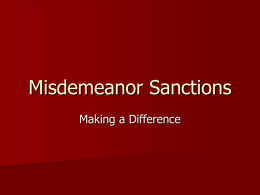 Misdemeanor Sanctions - Oberlin Municipal Court