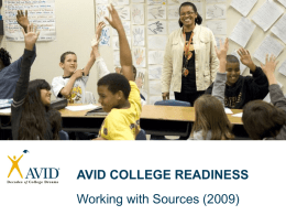 AVID COLLEGE READINESS - San Diego State University