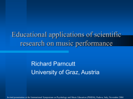 Educational applications of scientific research on music