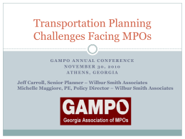 Transportation Planning Challenges Facing MPOs