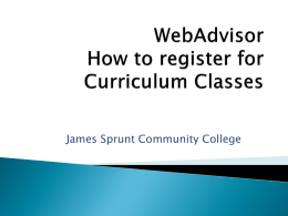 How to register on-line through web advisor