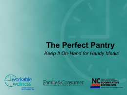 The Perfect Pantry - North Carolina Cooperative Extension