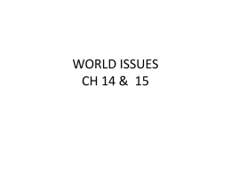 WORLD ISSUES CH 14 & 15