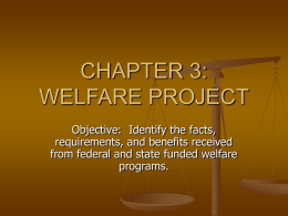 CHAPTER 3: WELFARE PROJECT