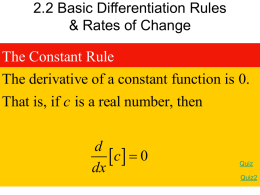 2.2 Basic Differentiation Rules & Rates of Change