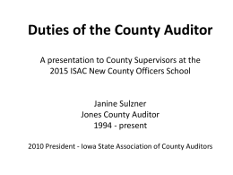 Duties of the County Auditor
