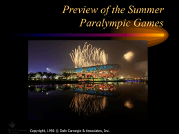 Preview of the 2000 Sydney Paralympics