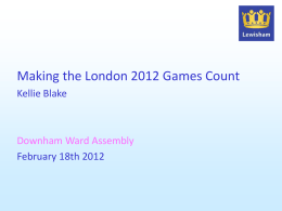 Making London 2012 Count 18 February 2012