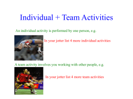 Types of Activity