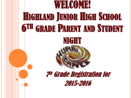 Highland Junior High School Parent Night