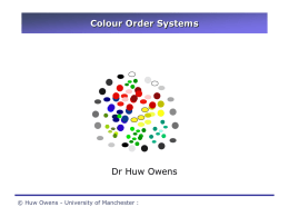 Colour Order Systems - University of Manchester