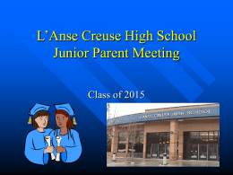 L’Anse Creuse High School Junior Parent Meeting