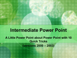 Intermediate Power Point
