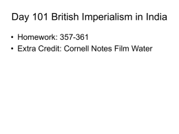 Day 47 British Imperialism in India