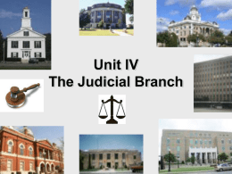 Unit IV The Judicial Branch