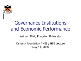 Economic Governance: An Overview