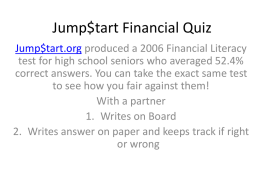 Jump$tart Financial Quiz - MHS Business & Technology