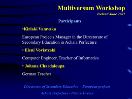 Multiversum Workshop Ireland June 2001