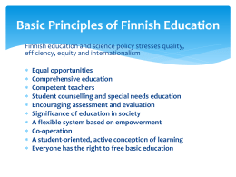 Basic Principles of Finnish Education