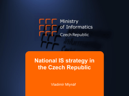 National IS strategy in the Czech Republic