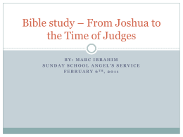 Bible study – From Joshua to the Time of Judges