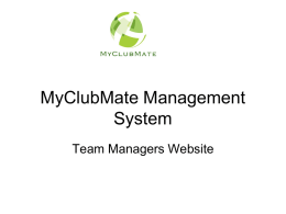 My Club Mate Management System